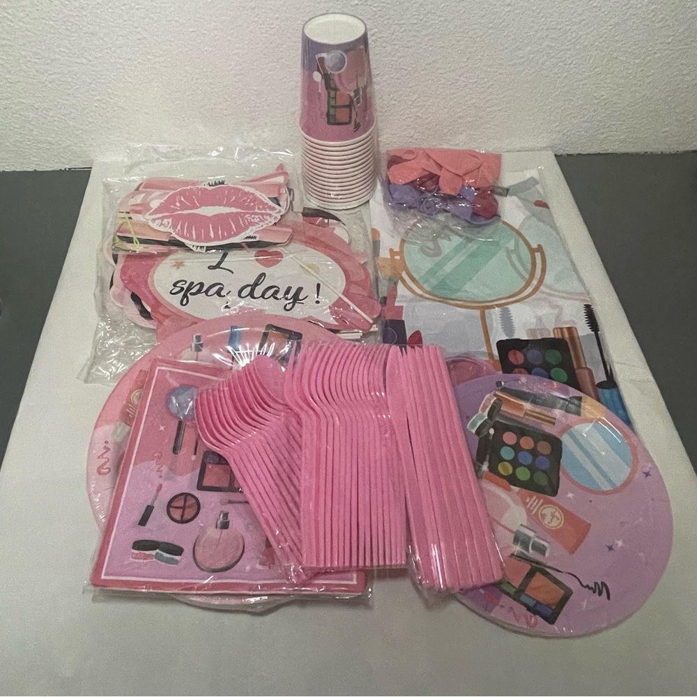 Girls Spa Party Supplies Makeup Birthday Decoration Photo Props